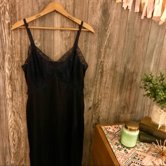 Vanity Fair Intimates Sleepwear Navy Blue Pleated Trim Full Slip 36 Poshmark